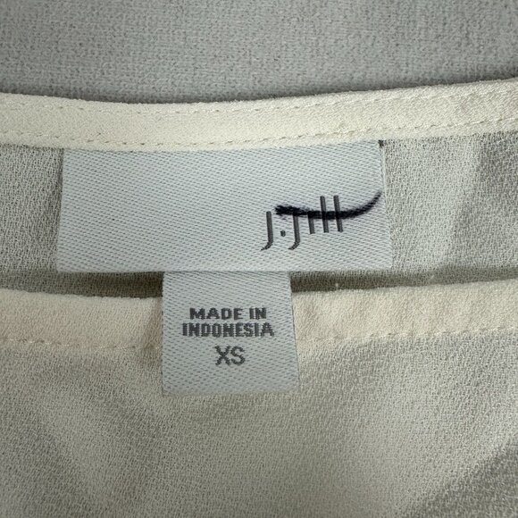 J. Jill Womens Size XS Cream Pleated Hem Blouse Top 100% Polyester - Picture 4 of 6